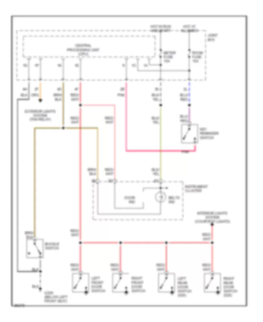 Warning System Wiring Diagrams for Mazda 626 LX 1996