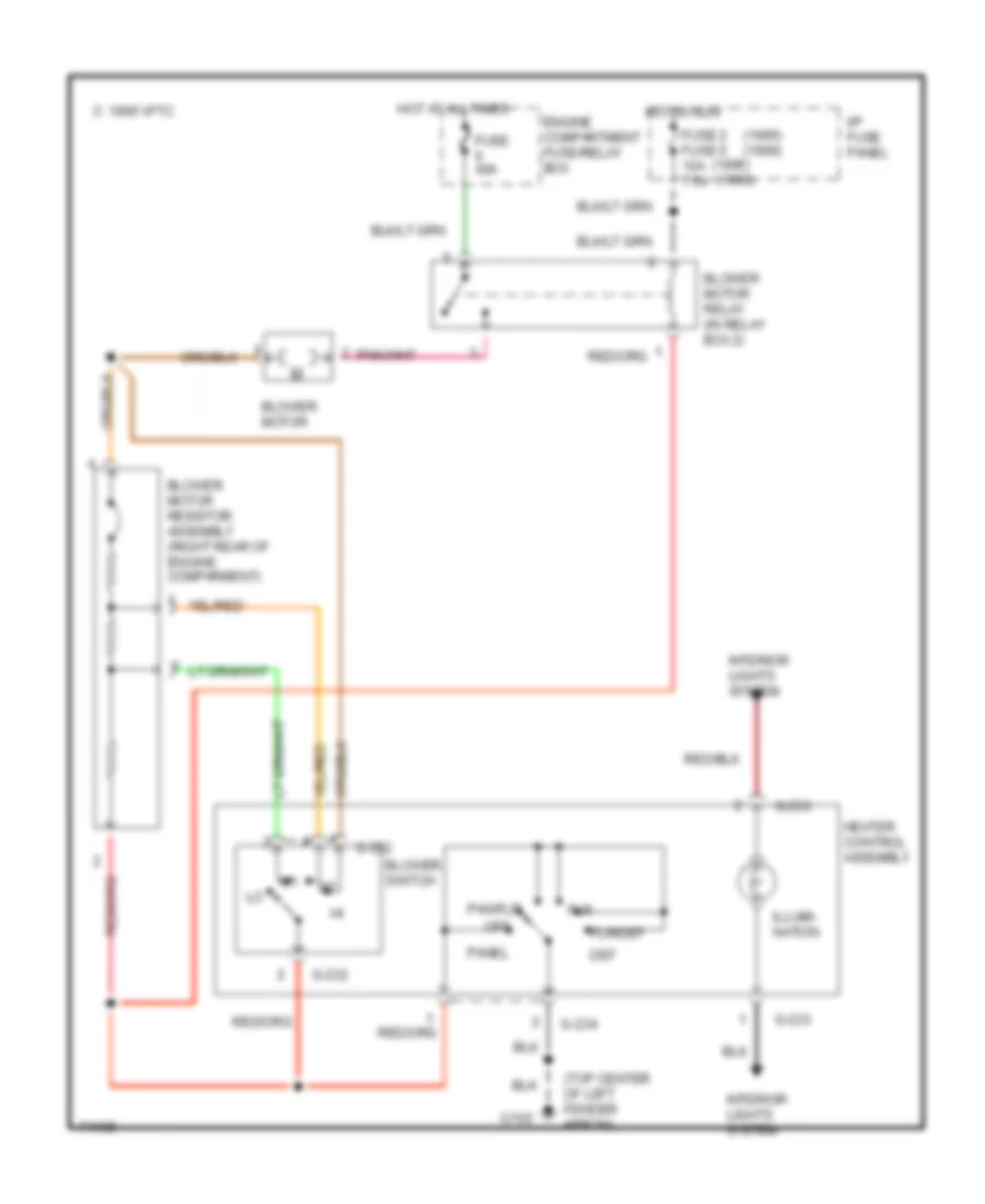 Heater Wiring Diagram for Mazda B1996 2300