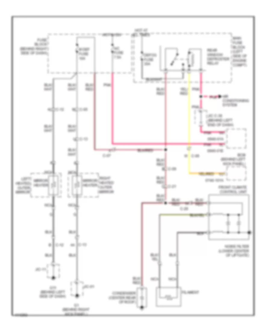 Defoggers Wiring Diagram for Mazda CX-9 Touring 2014