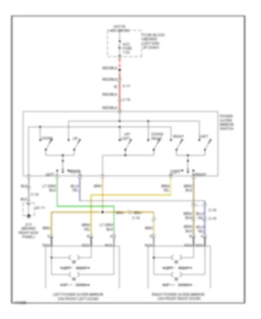 Power Mirror Wiring Diagram for Mazda MX 5 Miata Grand Touring 2014