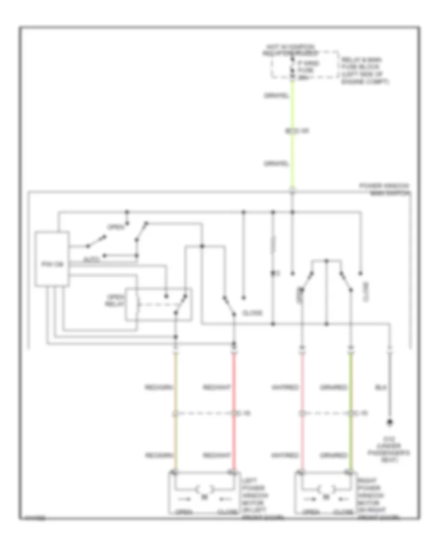 Power Windows Wiring Diagram, without Power Retractable Hardtop for Mazda MX-5 Miata Grand Touring 2014