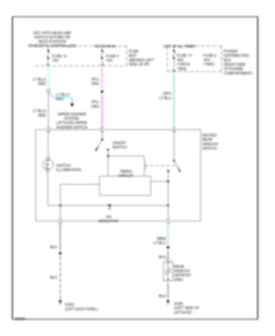 Defogger Wiring Diagram for Mazda Navajo DX 1992