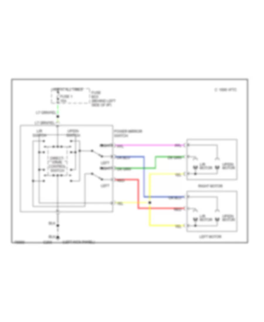 Power Mirror Wiring Diagram for Mazda Navajo DX 1992