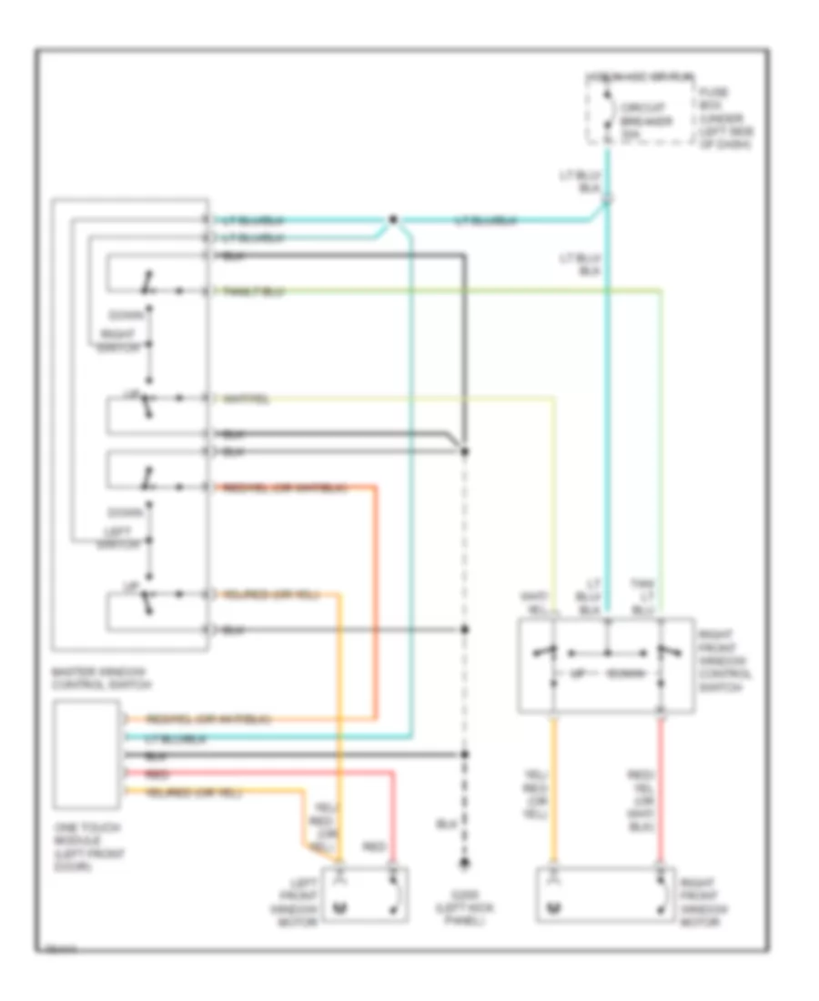 Power Window Wiring Diagram for Mazda Navajo DX 1992