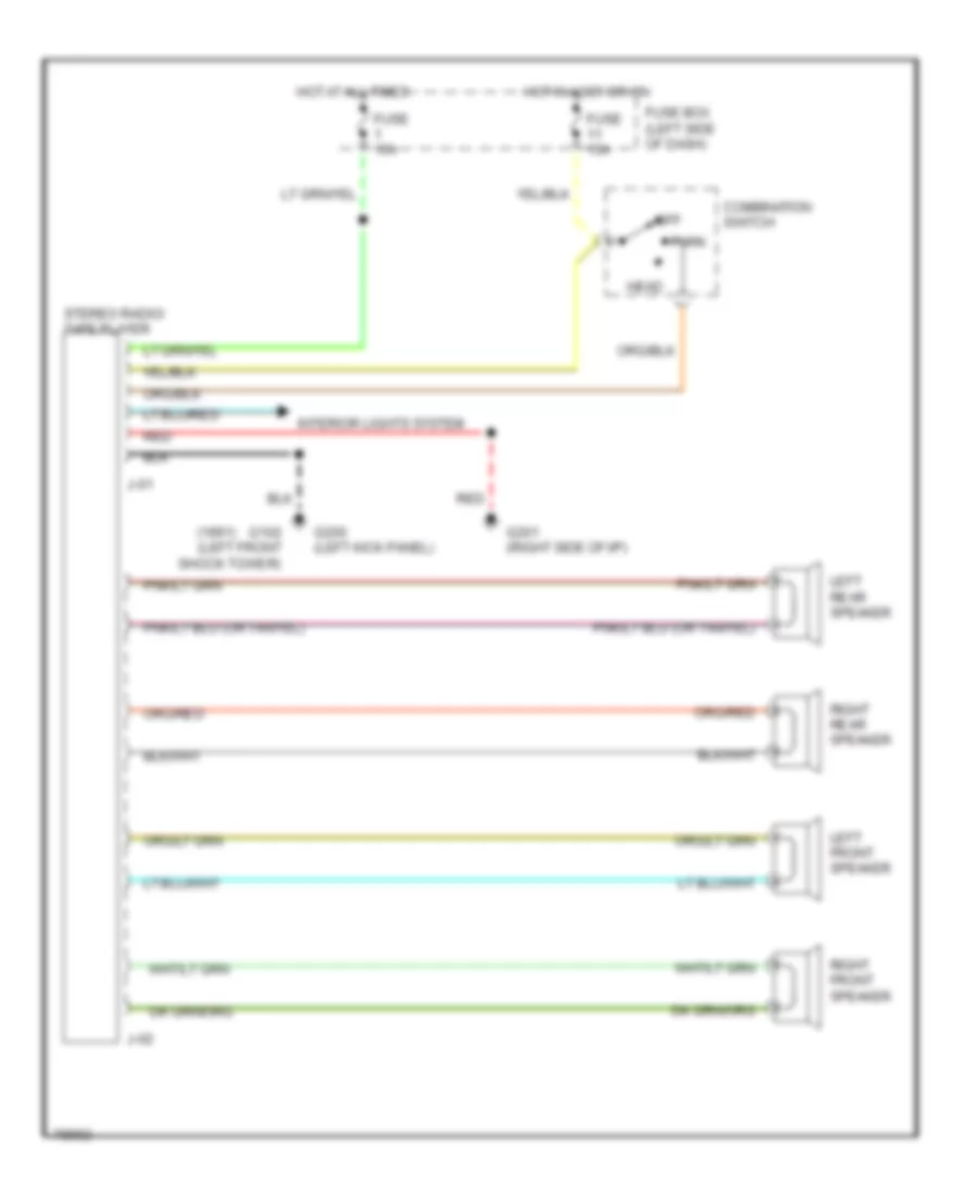 Radio Wiring Diagrams without JBL for Mazda Navajo DX 1992