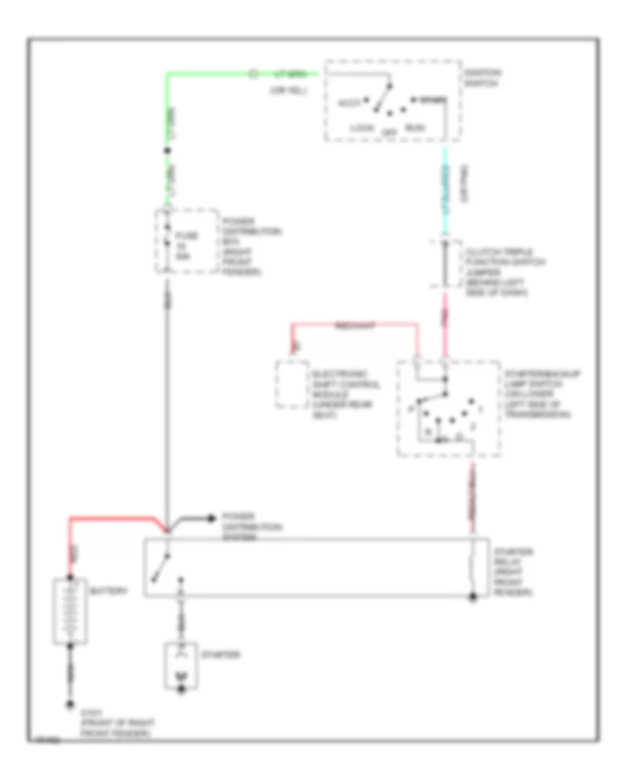 Starting Wiring Diagram A T for Mazda Navajo DX 1992