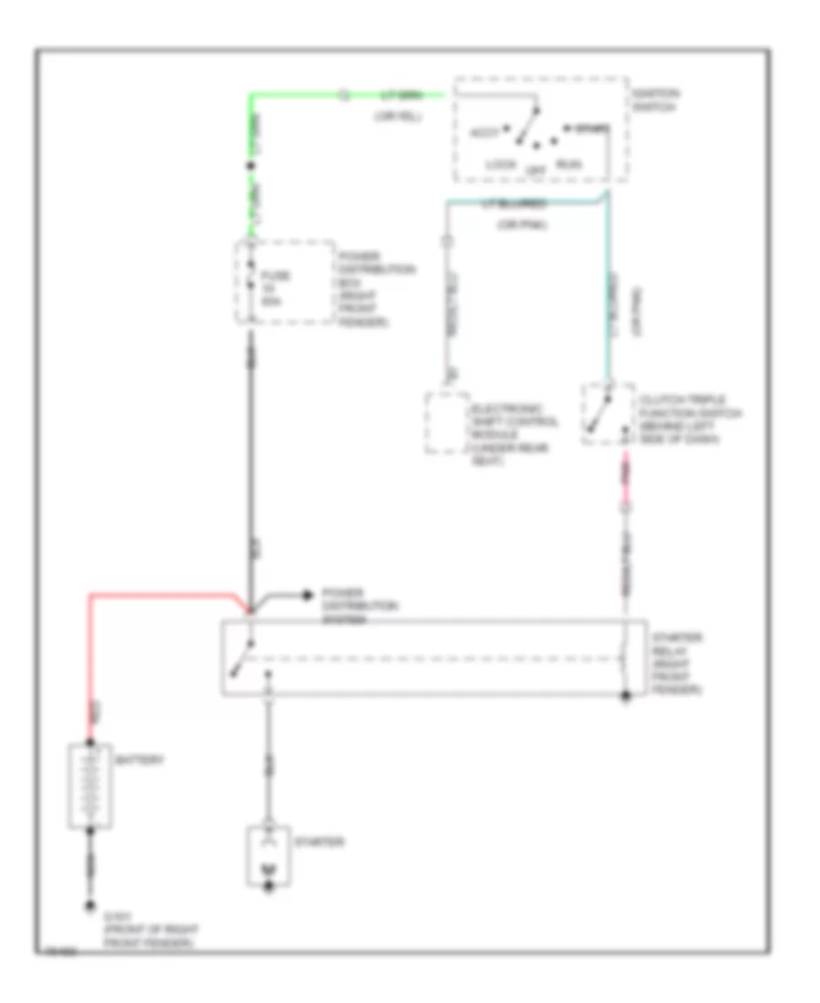 Starting Wiring Diagram, MT for Mazda Navajo LX 1992