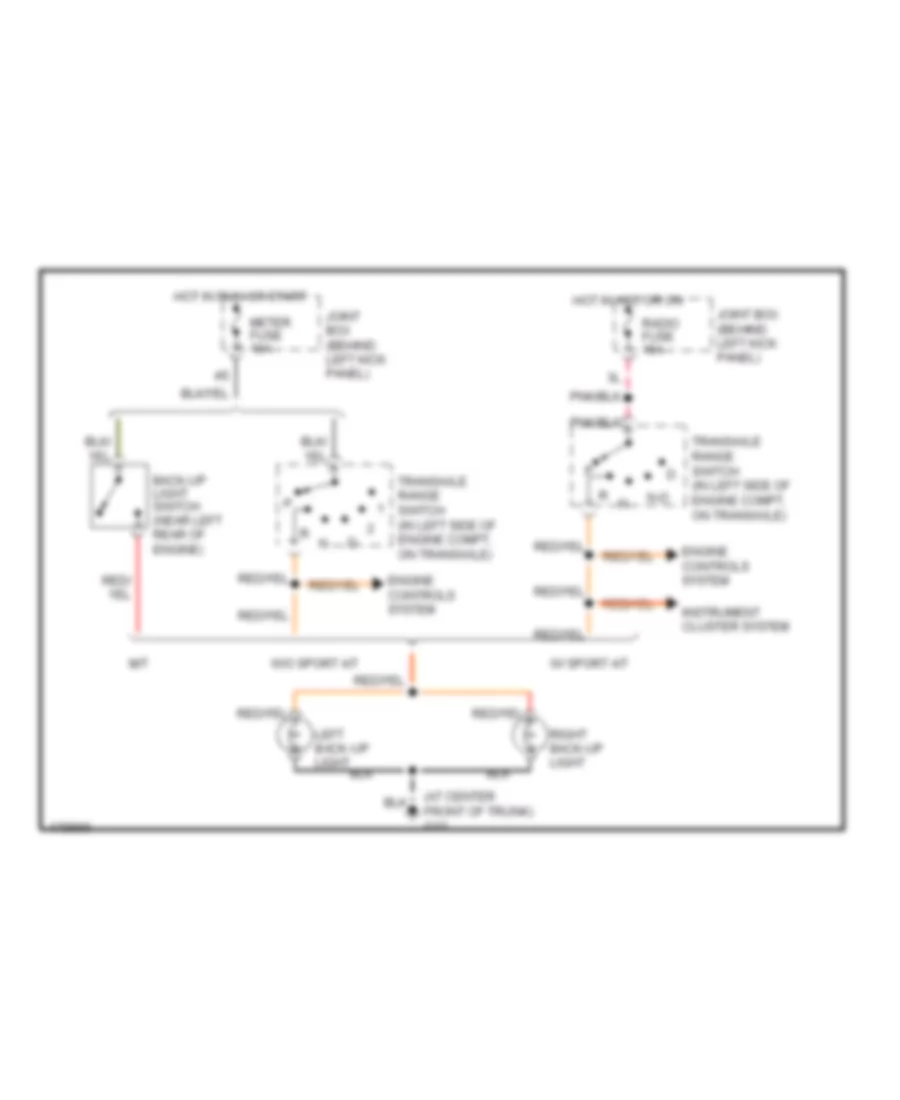 Back up Lamps Wiring Diagram for Mazda Protege5 2003