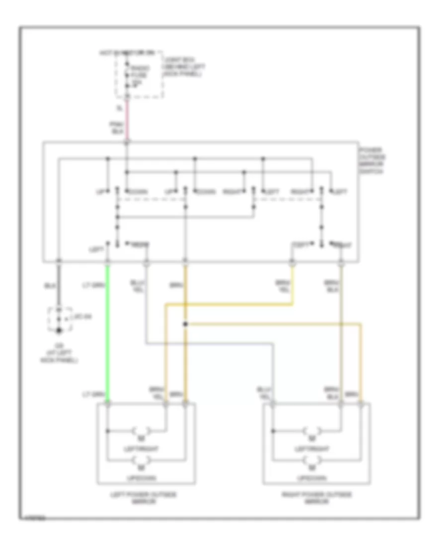 Power Mirrors Wiring Diagram for Mazda Protege5 2003