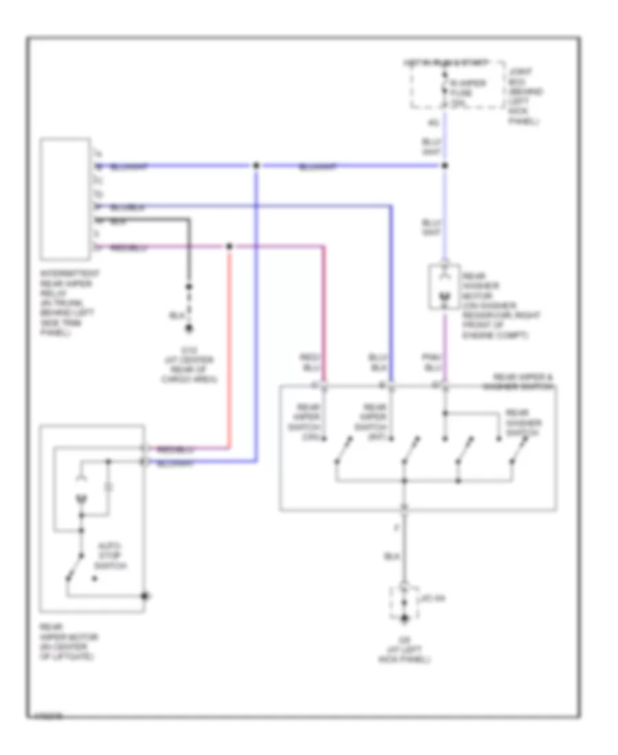 Rear Wiper Washer Wiring Diagram for Mazda Protege5 2003