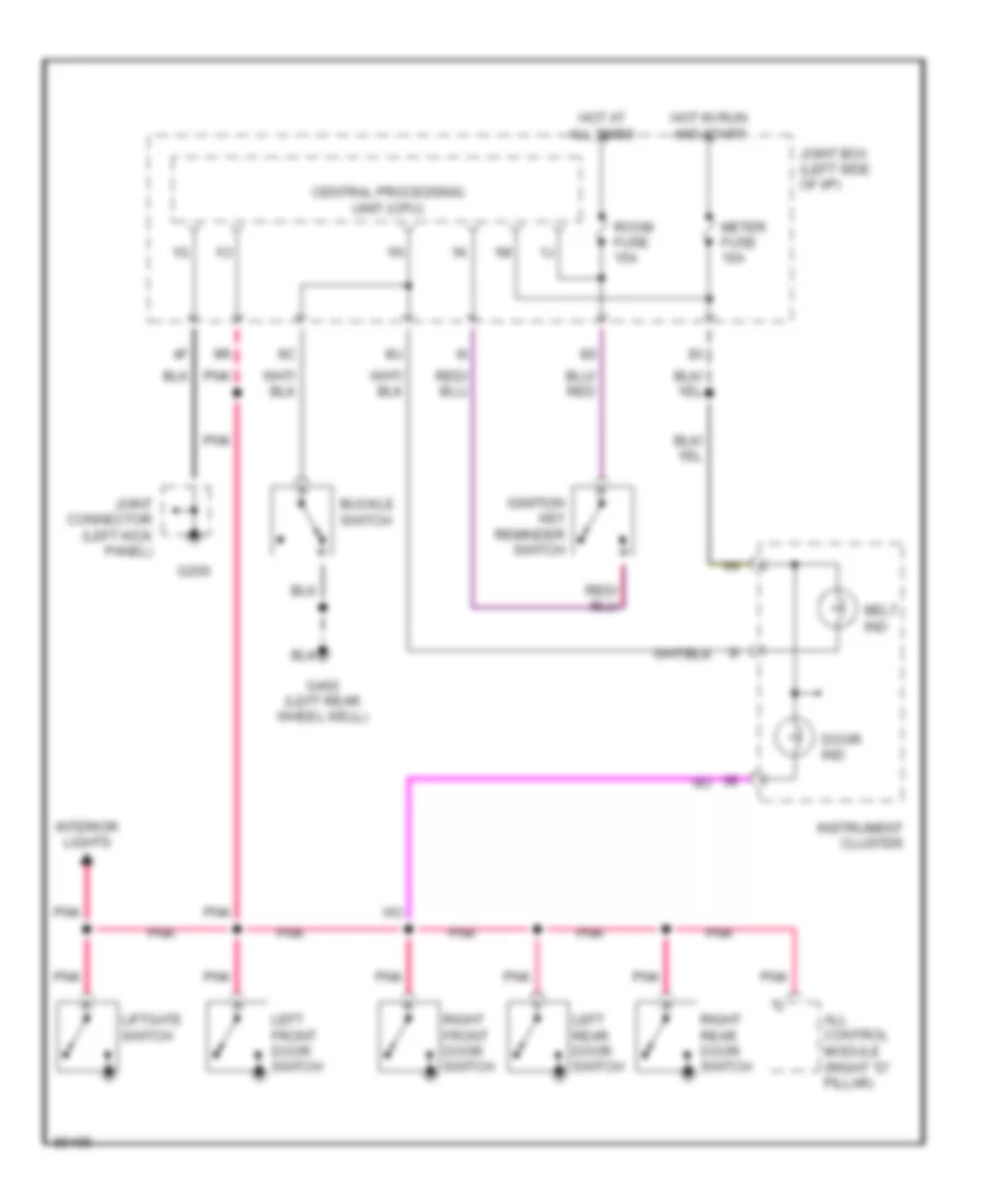 Warning System Wiring Diagrams for Mazda MPV DX 1996