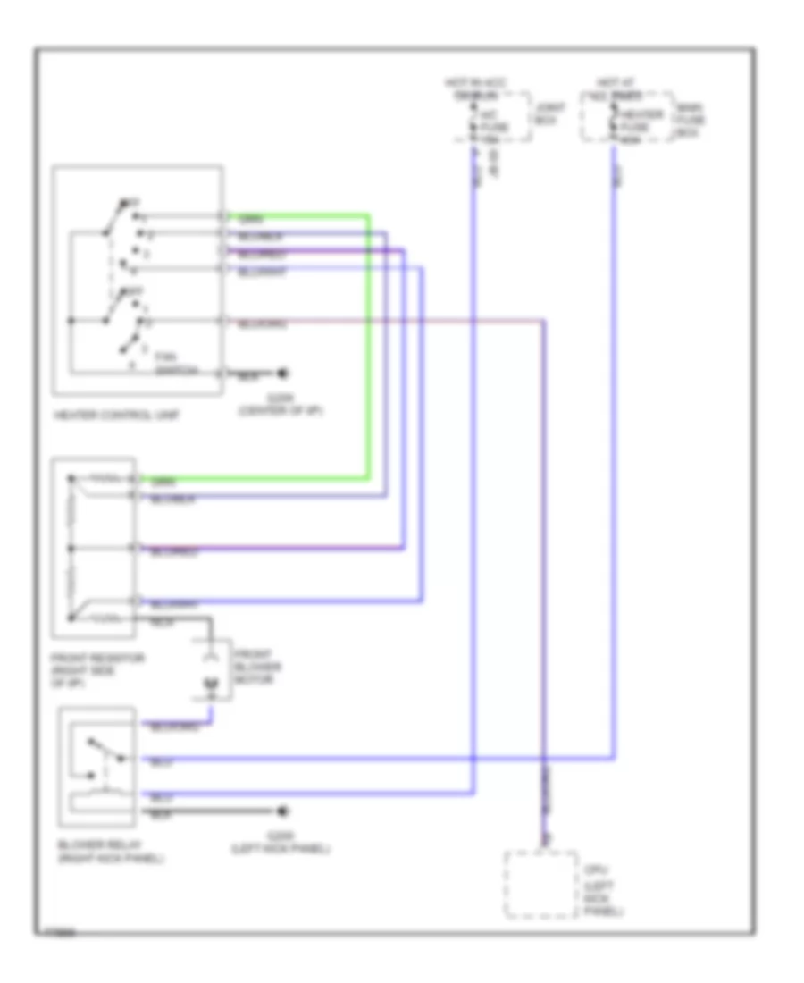 Heater Wiring Diagram for Mazda MPV ES 1996