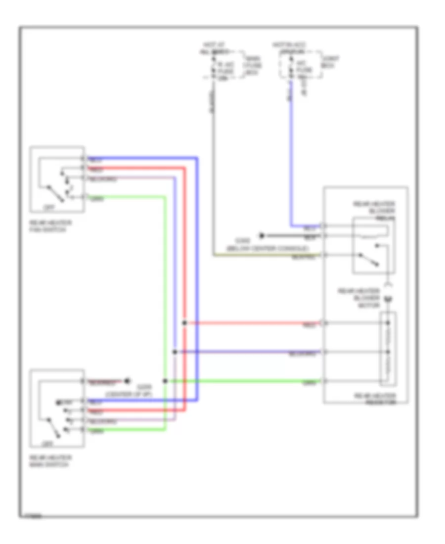 Rear Heater Wiring Diagram for Mazda MPV ES 1996