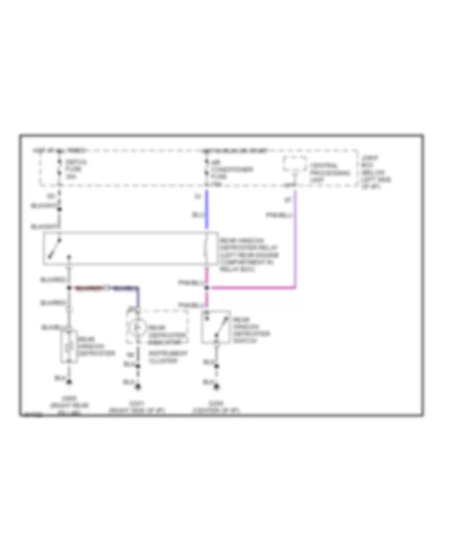 Defogger Wiring Diagram for Mazda MPV ES 1996