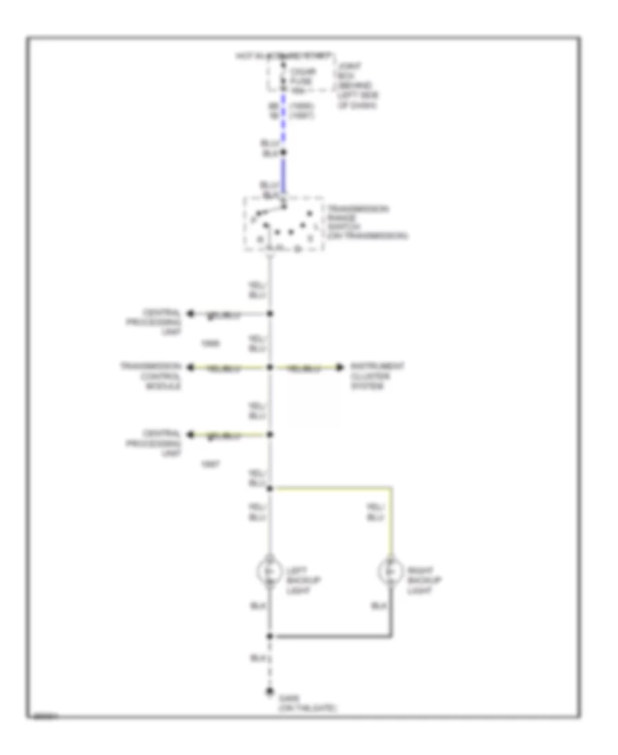 Back up Lamps Wiring Diagram for Mazda MPV ES 1996