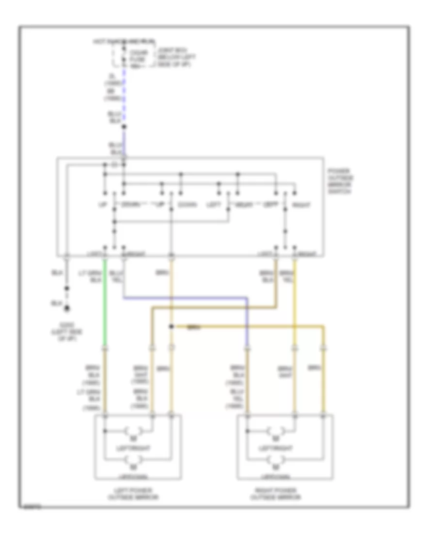 Power Mirror Wiring Diagram for Mazda MPV ES 1996