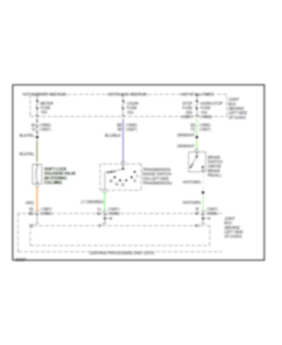 Shift Interlock Wiring Diagram for Mazda MPV ES 1996