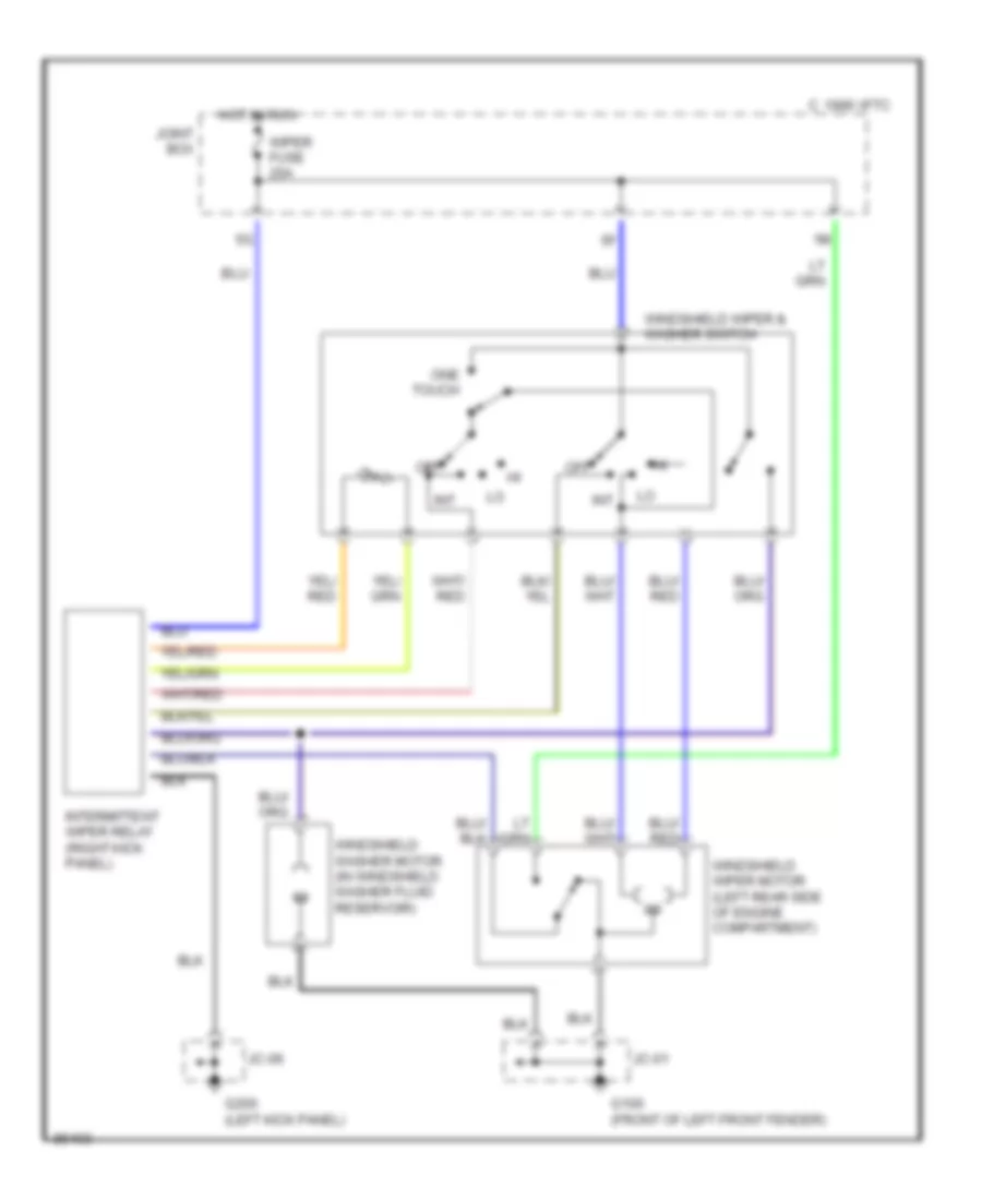 Front Wiper Washer Wiring Diagram for Mazda MPV ES 1996