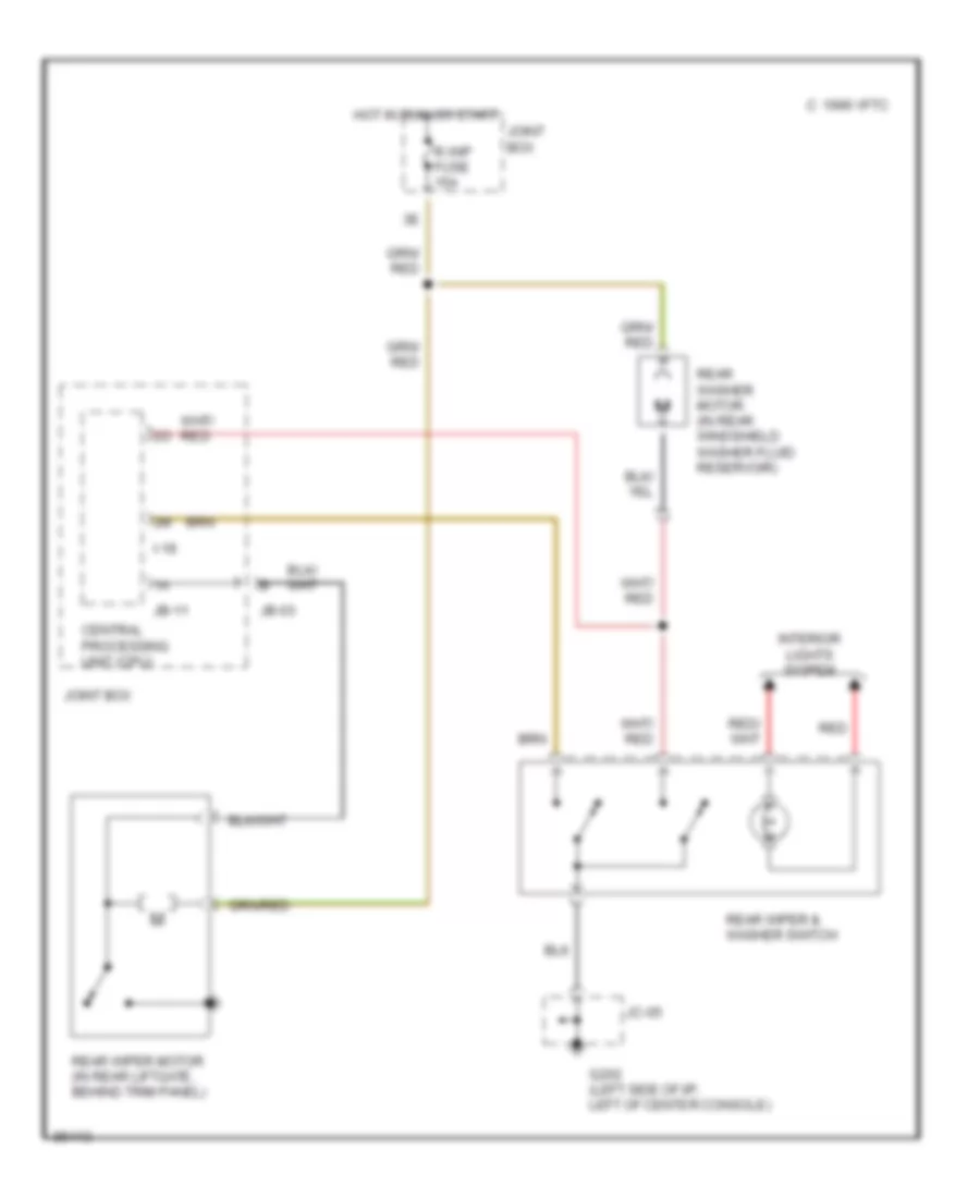 Rear Wiper Washer Wiring Diagram for Mazda MPV ES 1996