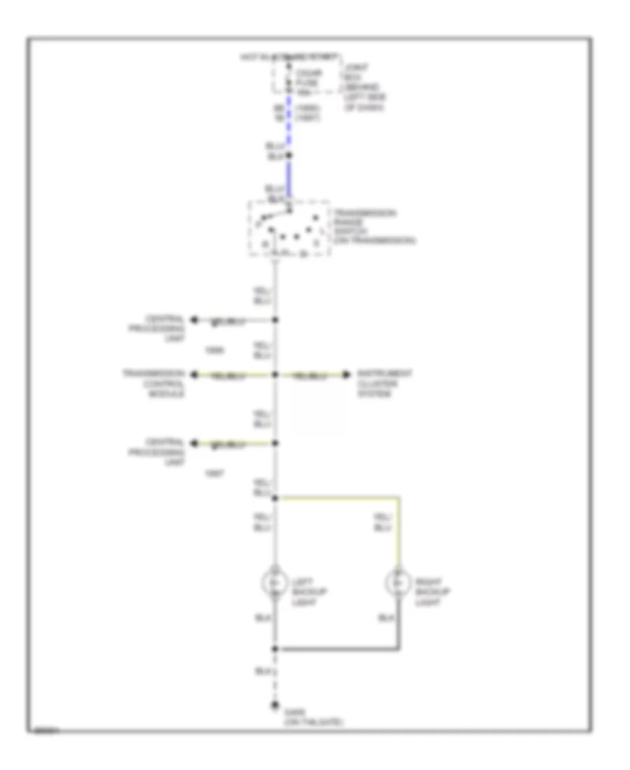 Back up Lamps Wiring Diagram for Mazda MPV LX 1996