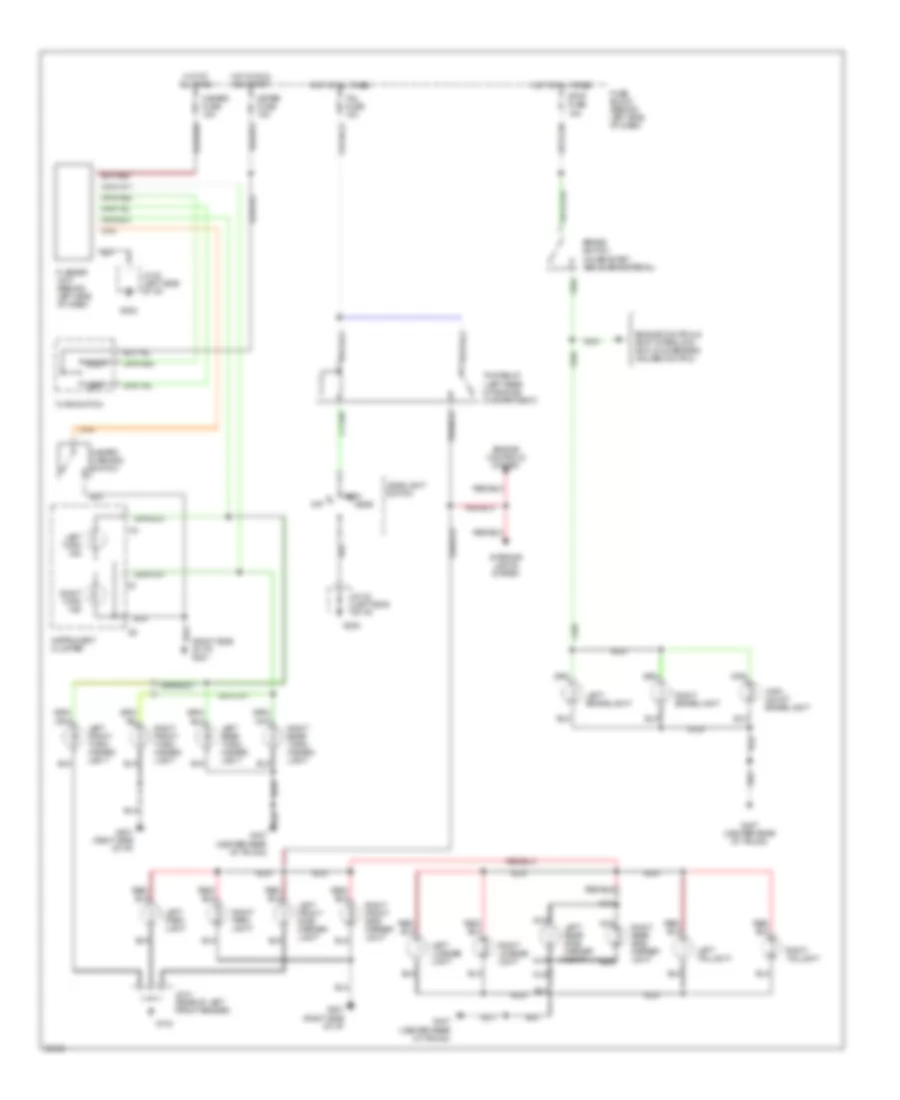 Exterior Lamps Wiring Diagram, without DRL for Mazda MX-5 Miata 1996
