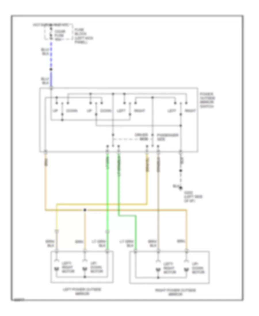 Power Mirror Wiring Diagram for Mazda MX 5 Miata M Edition 1996