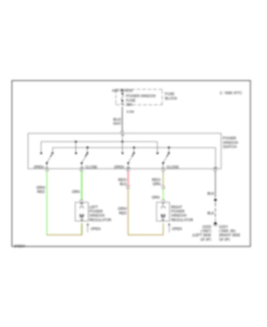 Power Window Wiring Diagram for Mazda MX 5 Miata M Edition 1996