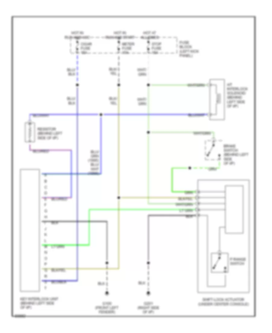 Shift Interlock Wiring Diagram for Mazda MX 5 Miata M Edition 1996