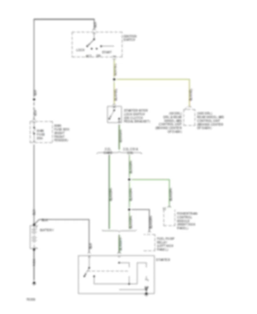 Starting Wiring Diagram, MT for Mazda B2200 DX 1993
