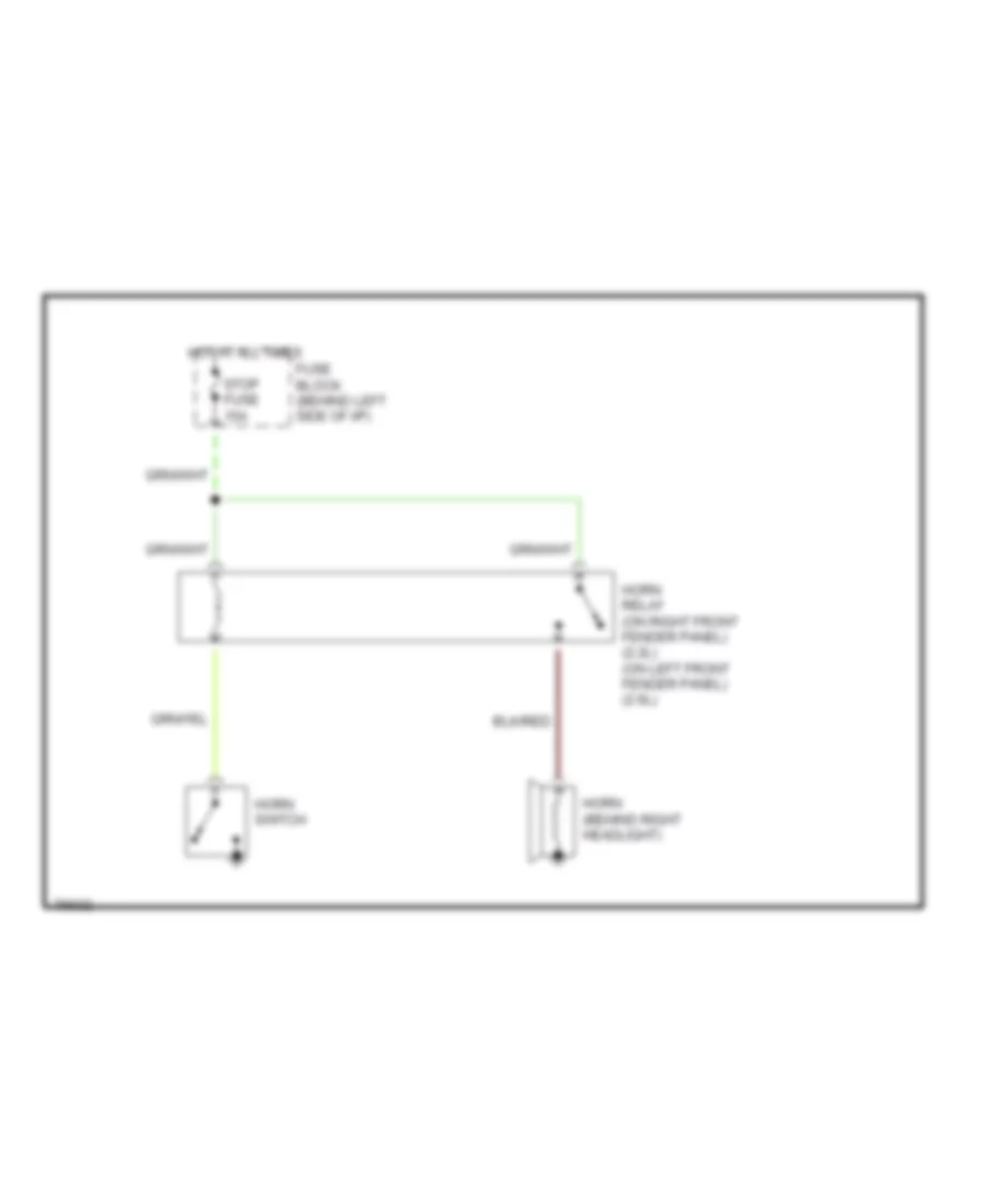 Horn Wiring Diagram for Mazda B2600i LE-5 1993