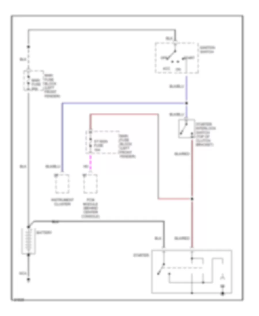 Starting Wiring Diagram, MT for Mazda Protege ES 1996