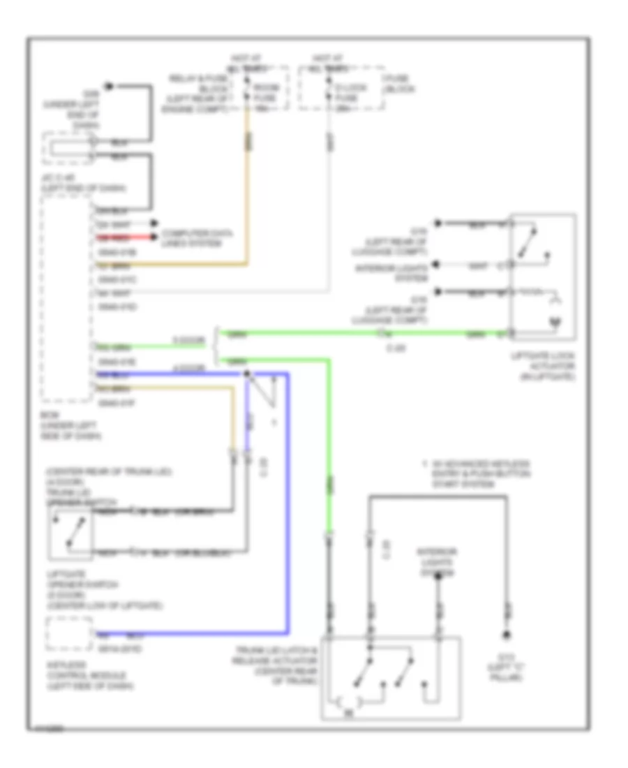 TrunkTailgate Release Wiring Diagram for Mazda 3 Mazdaspeed 2013