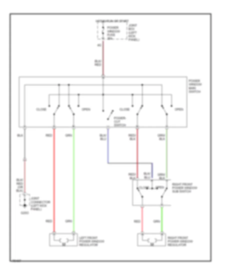 Power Window Wiring Diagram for Mazda MPV 1993