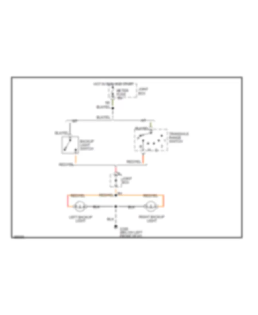 Back up Lamps Wiring Diagram for Mazda Protege LX 1996