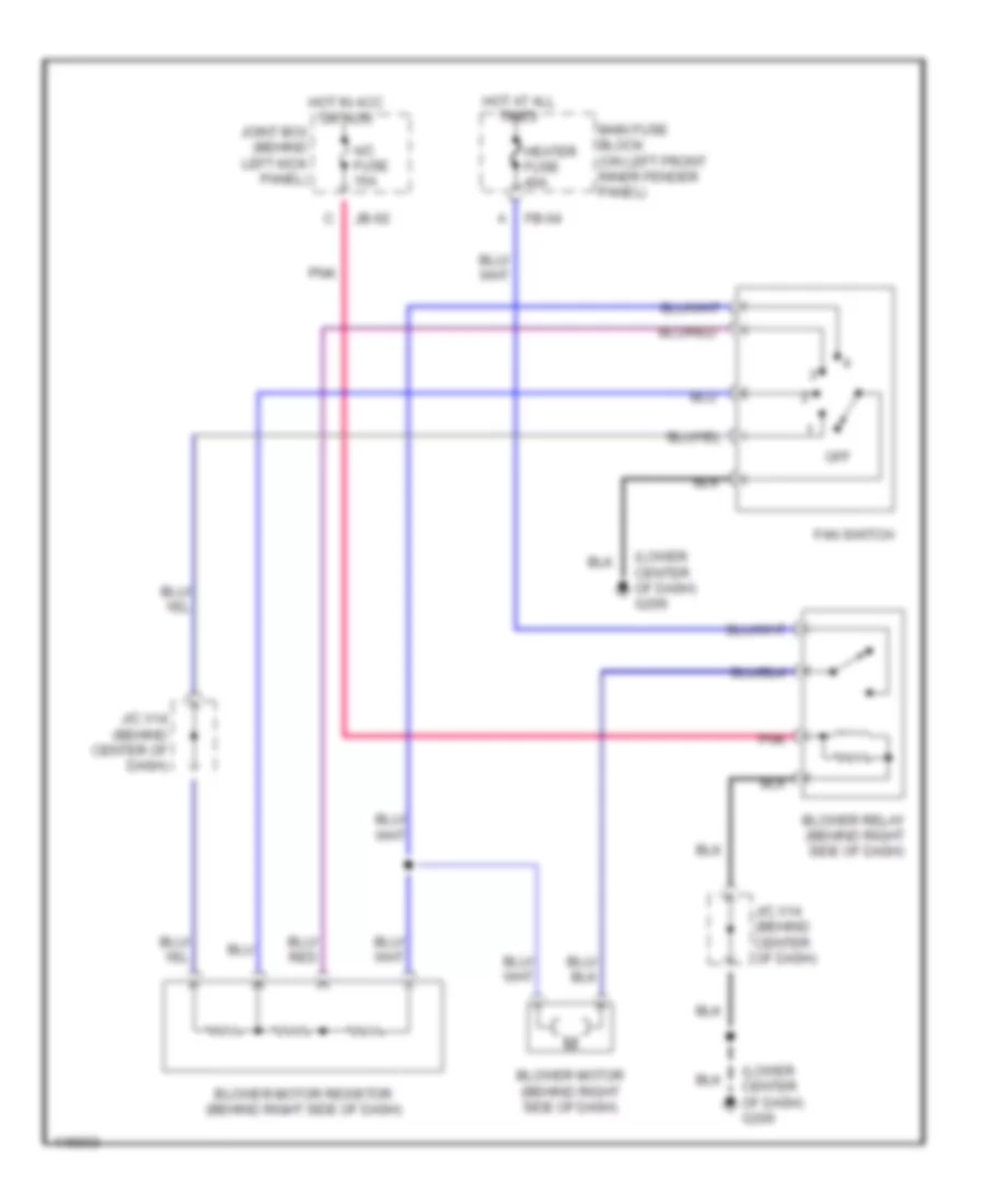 Heater Wiring Diagram for Mazda Protege LX 1999
