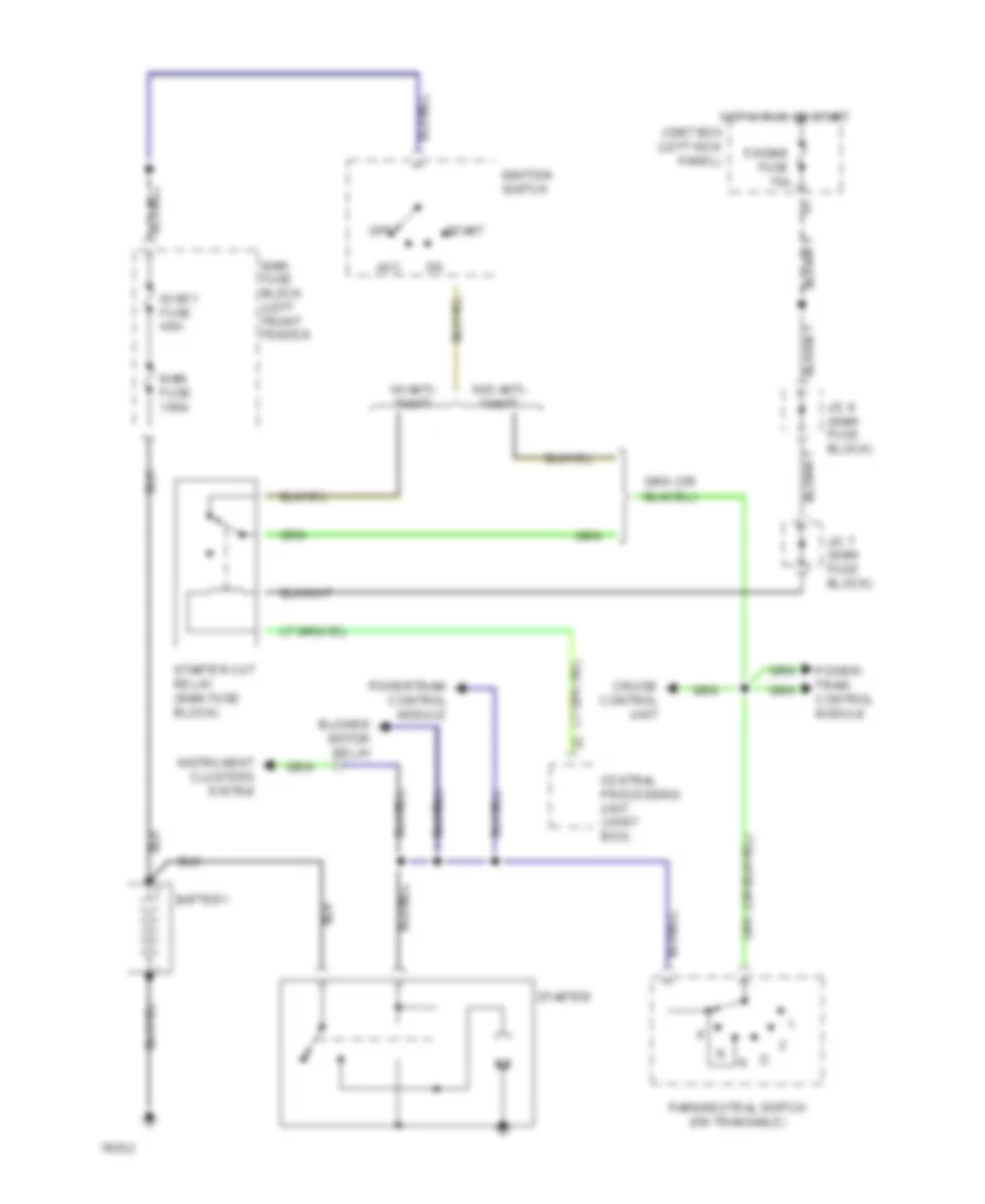 Starting Wiring Diagram A T for Mazda MX 6 1993