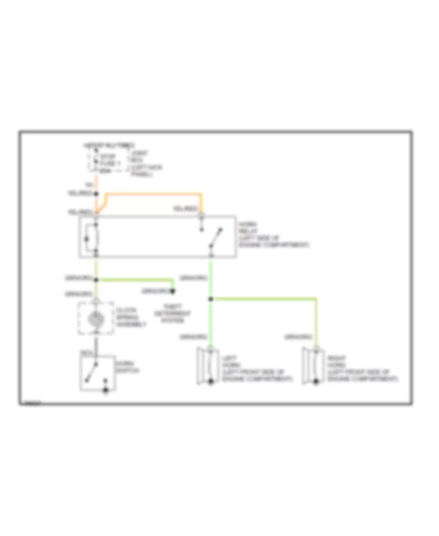 Horn Wiring Diagram for Mazda MX-6 LS 1993