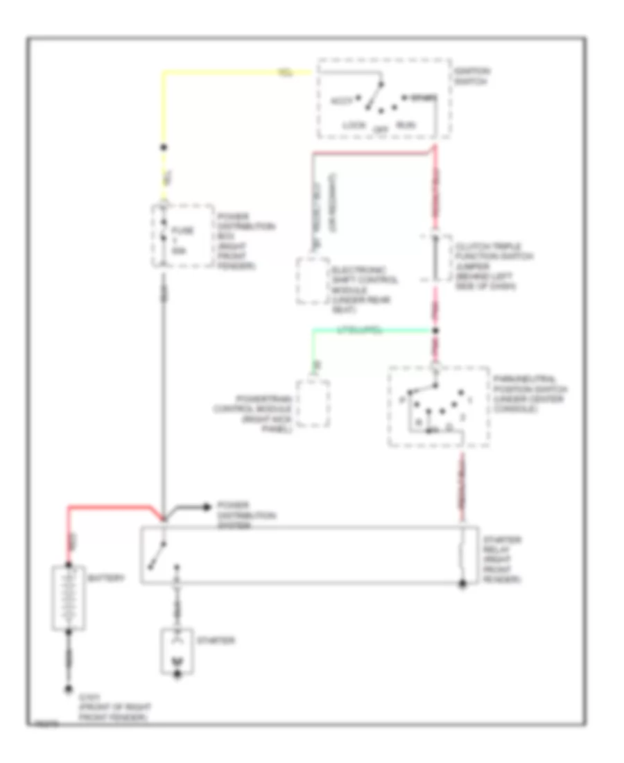 Starting Wiring Diagram, AT for Mazda Navajo DX 1993