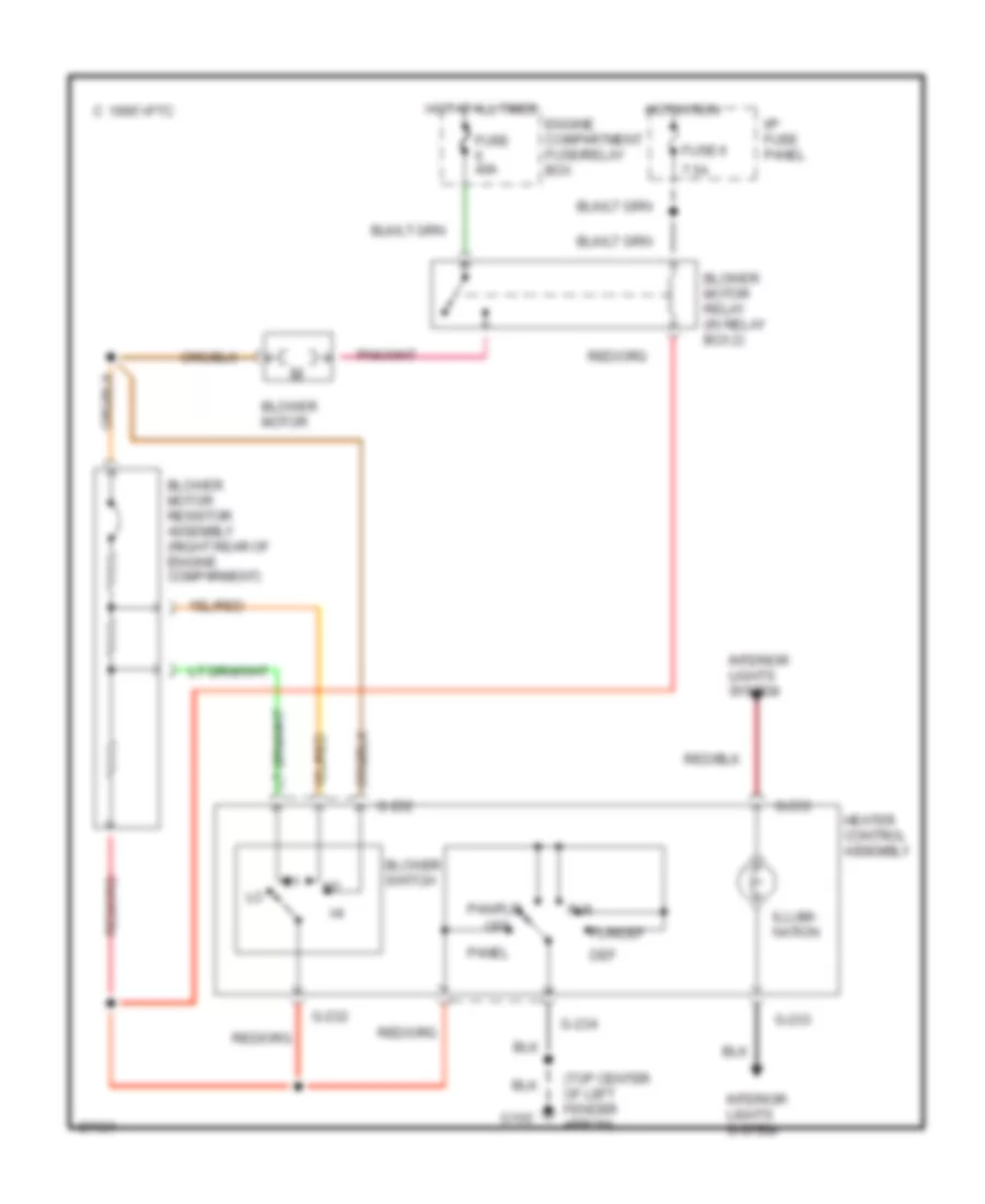 Heater Wiring Diagram for Mazda B1997 2300