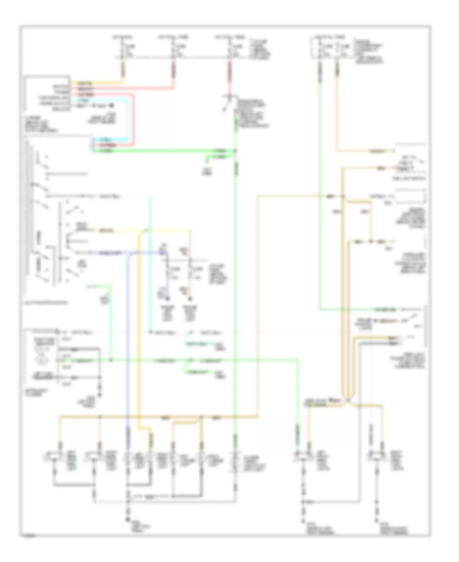 Exterior Lamps Wiring Diagram, without Keyless Entry for Mazda B2500 SE 2000
