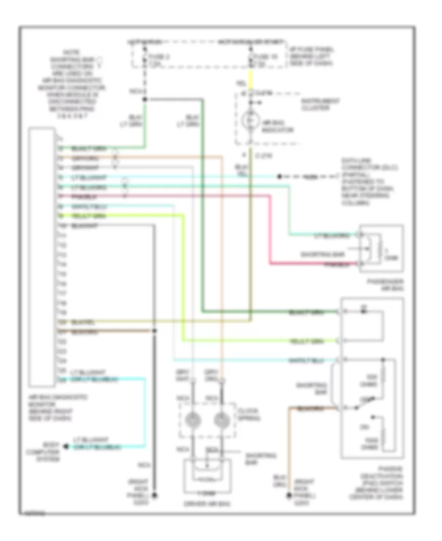 Supplemental Restraint Wiring Diagram for Mazda B2500 SE 2000