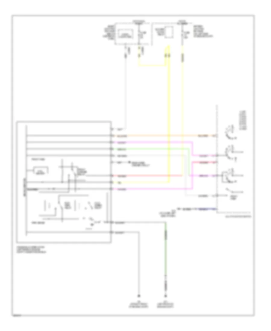 Электросхема передних стеклоочистителей дворников и омывателя лобового стекла, Кроме Гибрида для Mazda Tribute Hybrid Touring 2008