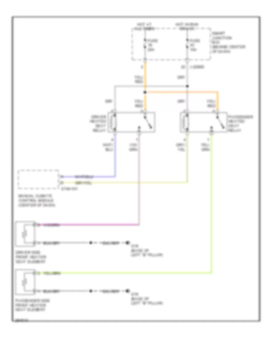 Heated Seats Wiring Diagram Except Hybrid for Mazda Tribute i Grand Touring 2008