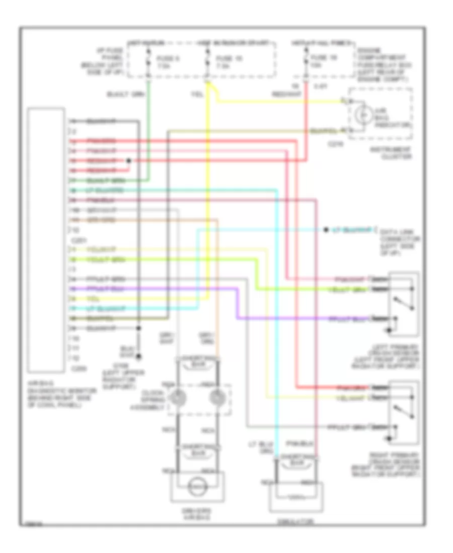 Supplemental Restraint Wiring Diagram, without Passenger Side Air Bag for Mazda B4000 1997