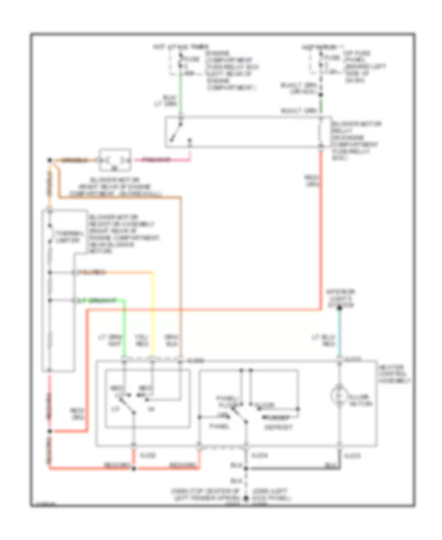 Heater Wiring Diagram for Mazda BSE 2000 3000