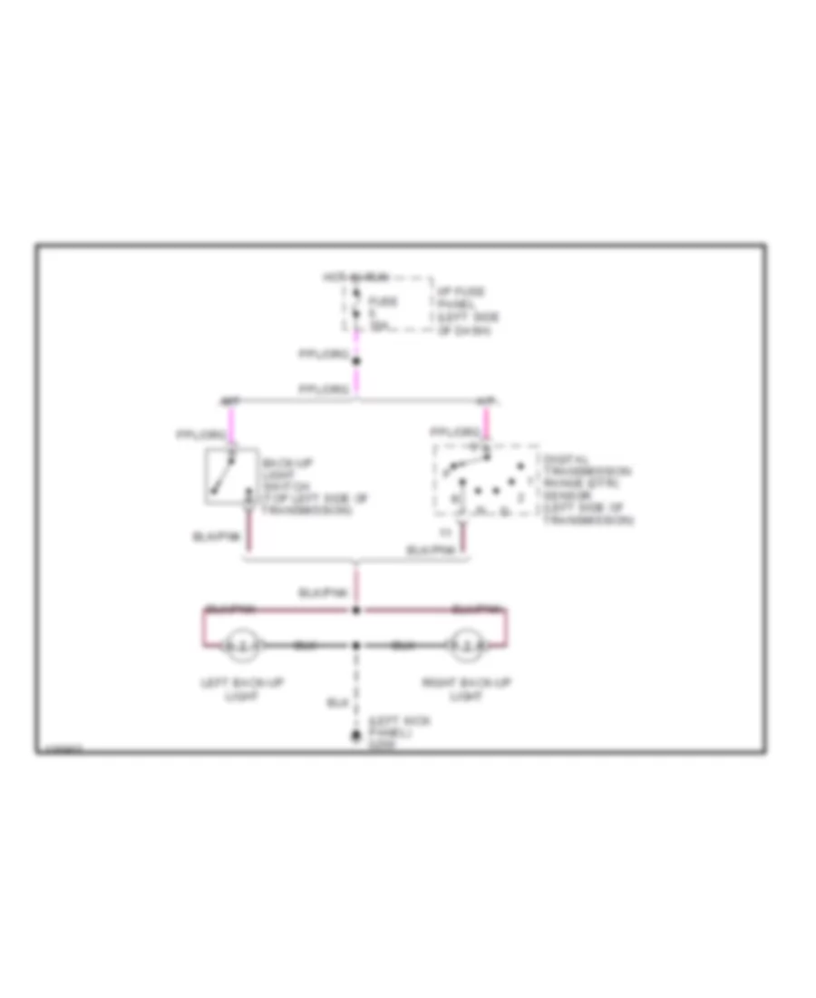 Backup Lamps Wiring Diagram for Mazda BSE 2000 3000