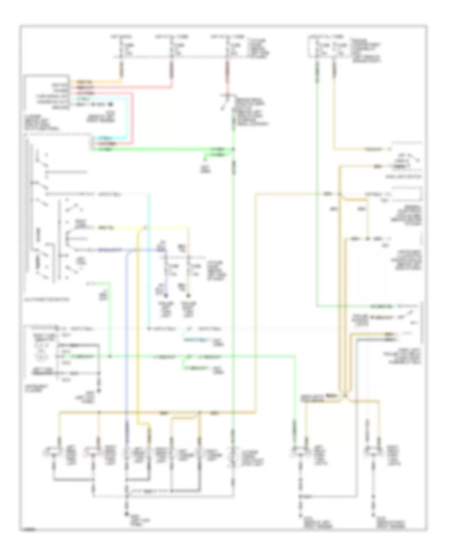 Exterior Lamps Wiring Diagram, without Keyless Entry for Mazda B3000 SE 2000