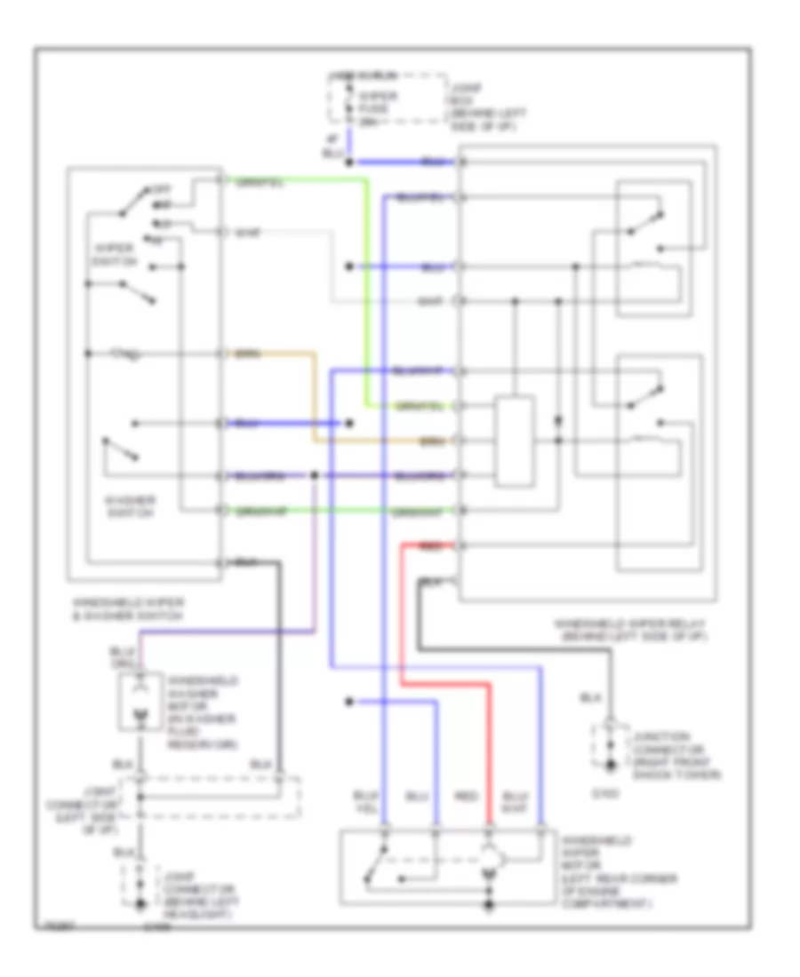 WiperWasher Wiring Diagram for Mazda Protege LX 1993