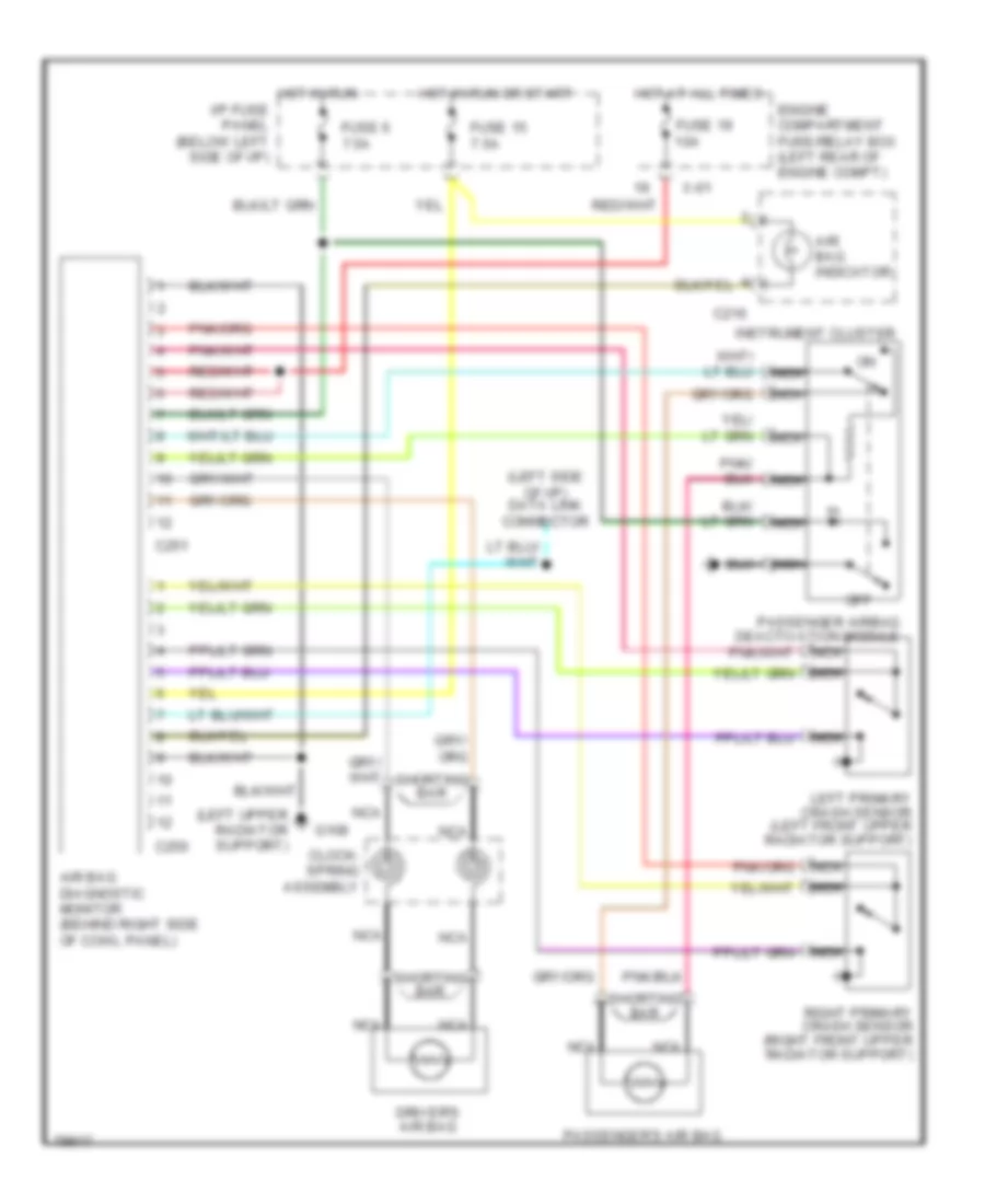 Supplemental Restraint Wiring Diagram with Passenger Side Air Bag for Mazda BSE 1997 4000