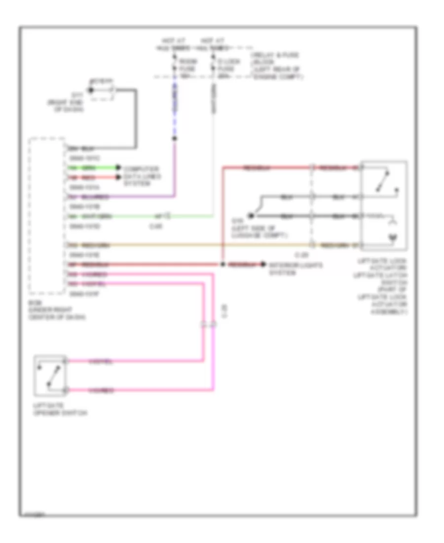 Trunk Tailgate Release Wiring Diagram for Mazda 5 Grand Touring 2013
